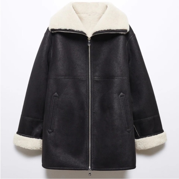 Mango - Double Sided Shearling Jacket - Picture 2 of 5